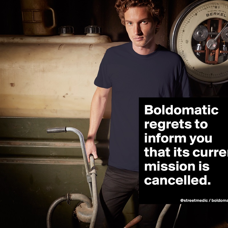 Boldomatic regrets to inform you that its current mission is cancelled. White Tshirt American Apparel Custom Men 