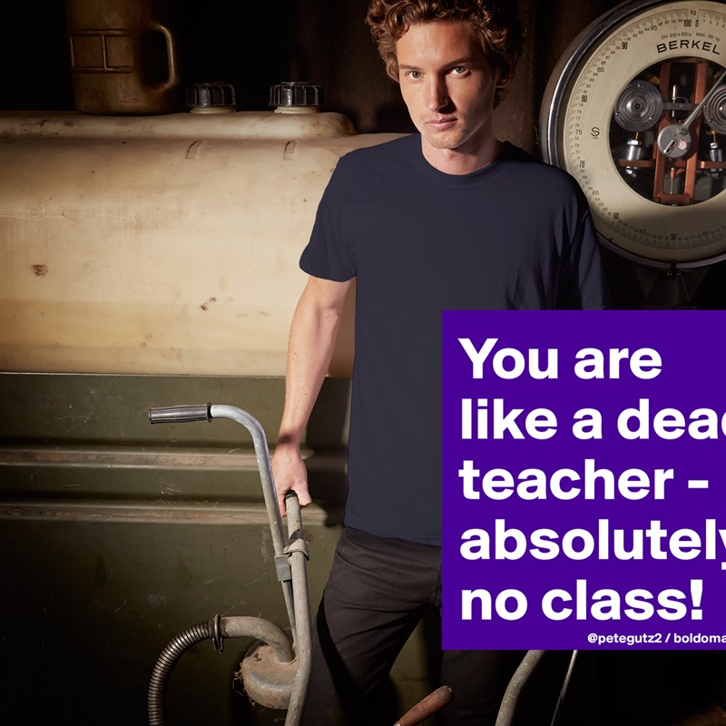 You are like a dead teacher - absolutely no class! White Tshirt American Apparel Custom Men 