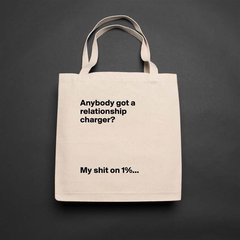Anybody got a relationship charger?





My shit on 1%... Natural Eco Cotton Canvas Tote 