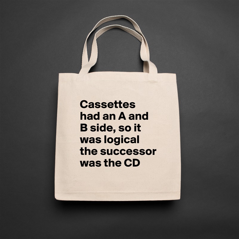 Cassettes had an A and B side, so it was logical the successor was the CD Natural Eco Cotton Canvas Tote 