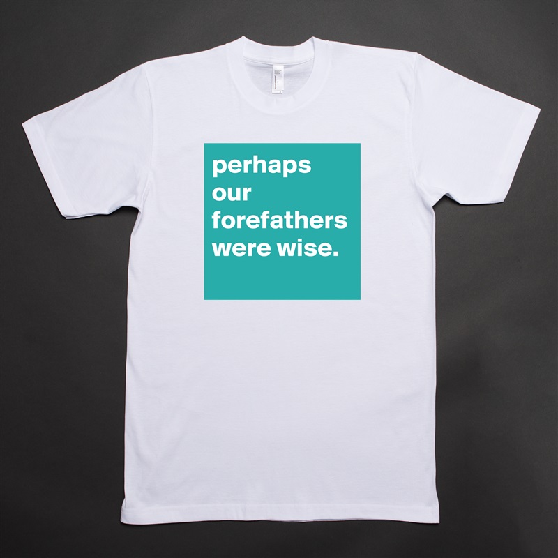 perhaps our forefathers were wise. White Tshirt American Apparel Custom Men 