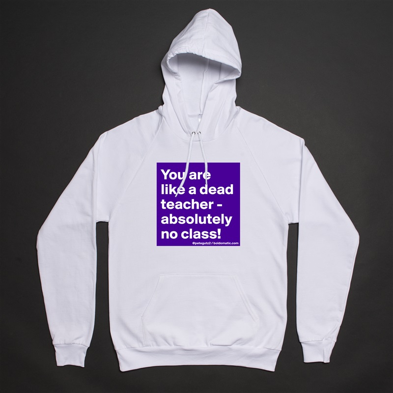 You are like a dead teacher - absolutely no class! White American Apparel Unisex Pullover Hoodie Custom  