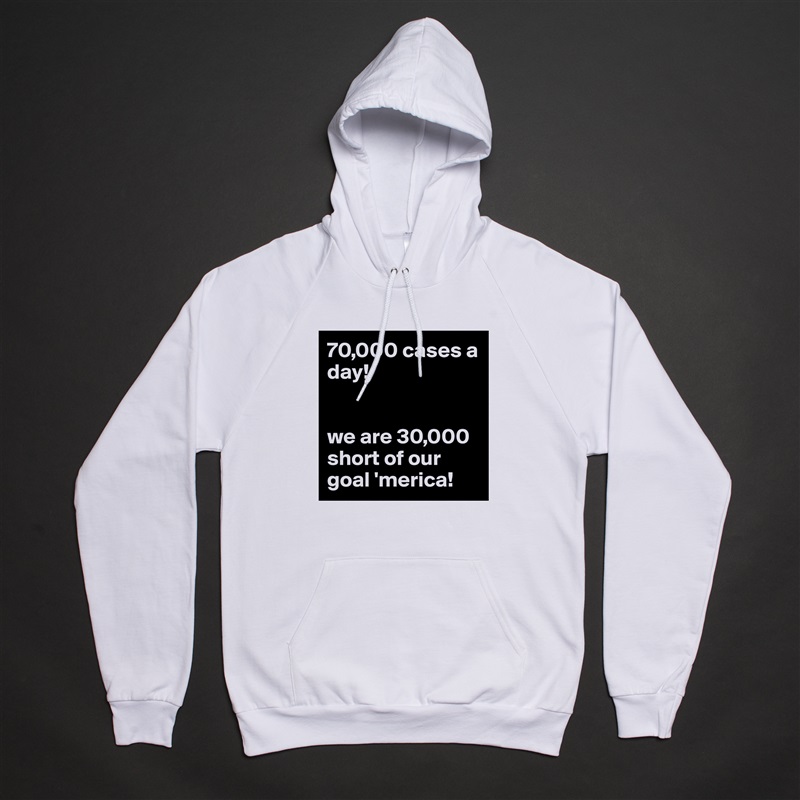 70,000 cases a
day!


we are 30,000 short of our goal 'merica! White American Apparel Unisex Pullover Hoodie Custom  