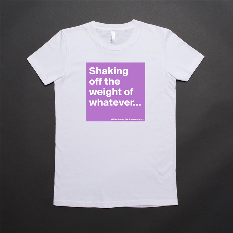 Shaking off the weight of whatever...
 White American Apparel Short Sleeve Tshirt Custom 