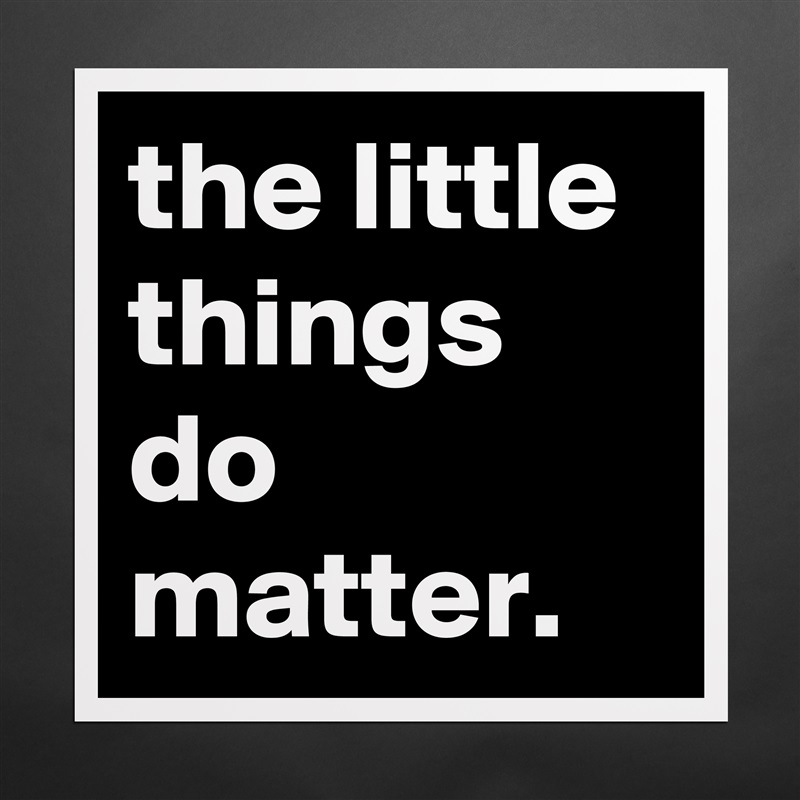 the little things do matter. Matte White Poster Print Statement Custom 