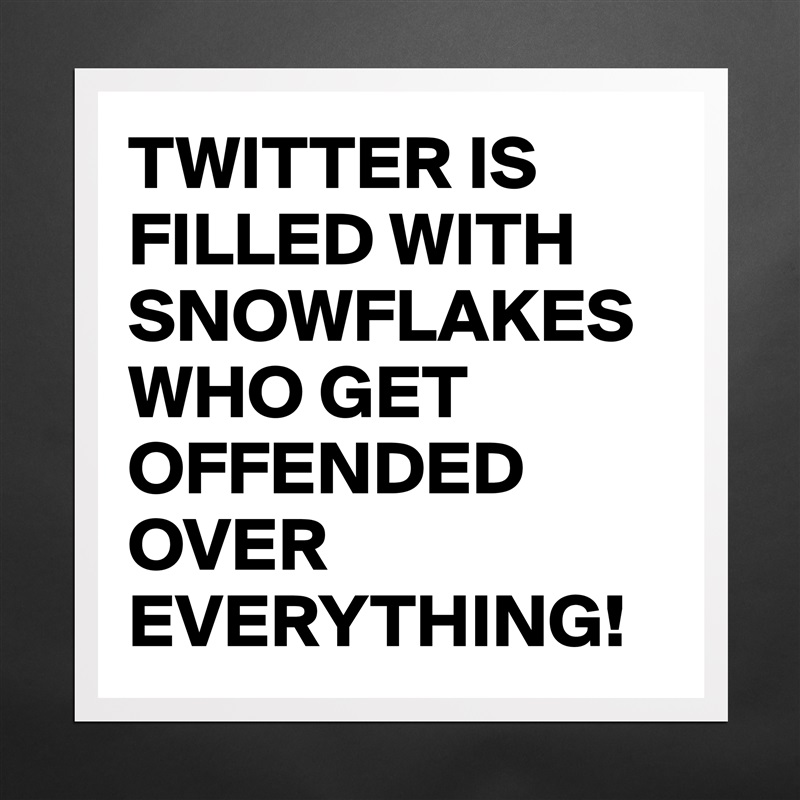 TWITTER IS FILLED WITH SNOWFLAKES WHO GET OFFENDED OVER EVERYTHING! Matte White Poster Print Statement Custom 