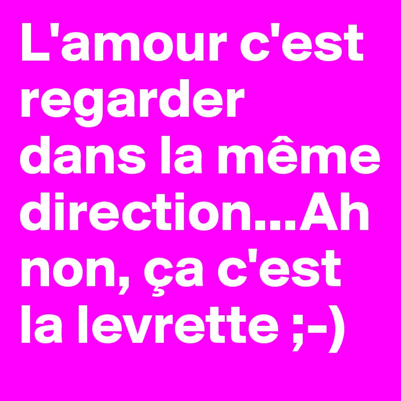 L Amour C Est Regarder Dans La Meme Direction Ah Non Ca C Est La Levrette Post By Brunoclement On Boldomatic