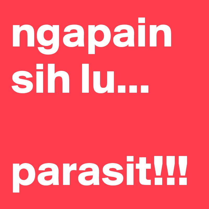 ngapain sih lu...

parasit!!!
