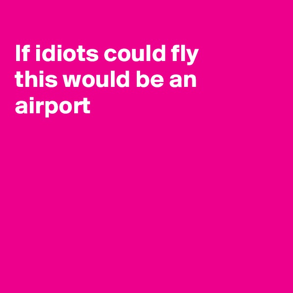 
If idiots could fly
this would be an
airport





