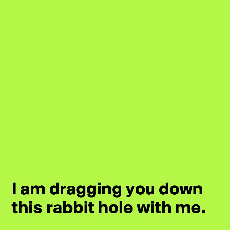 








I am dragging you down this rabbit hole with me.