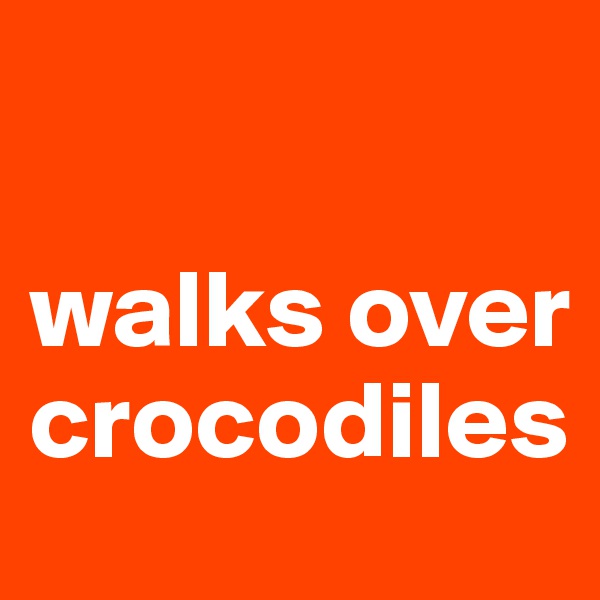 

walks over crocodiles