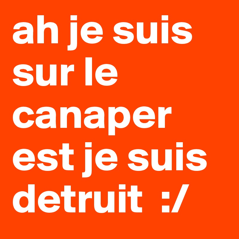 ah je suis sur le canaper est je suis detruit  :/