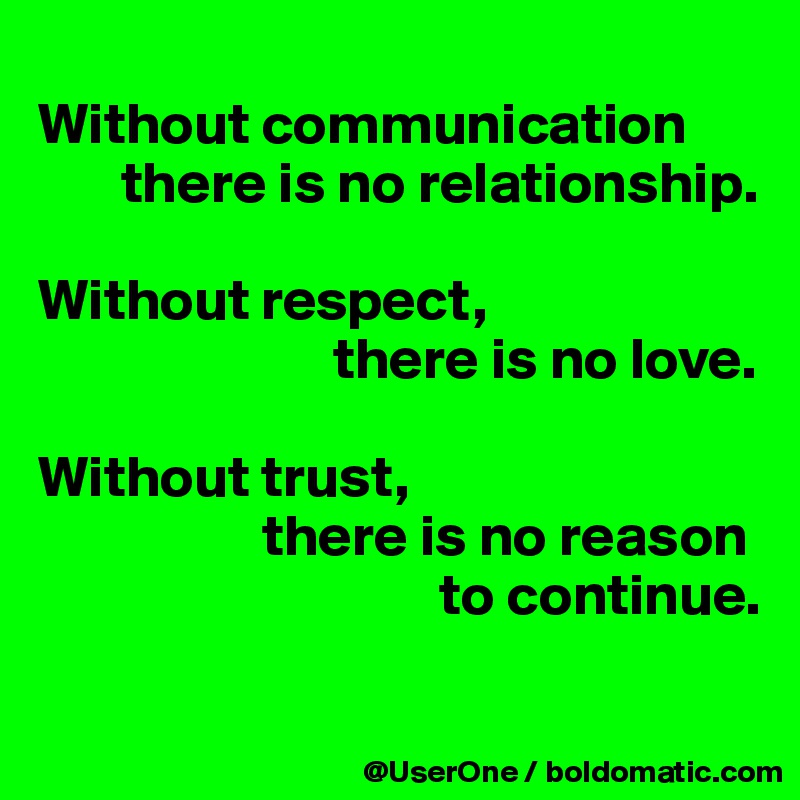 Without Communication There Is No Relationship Without Respect There