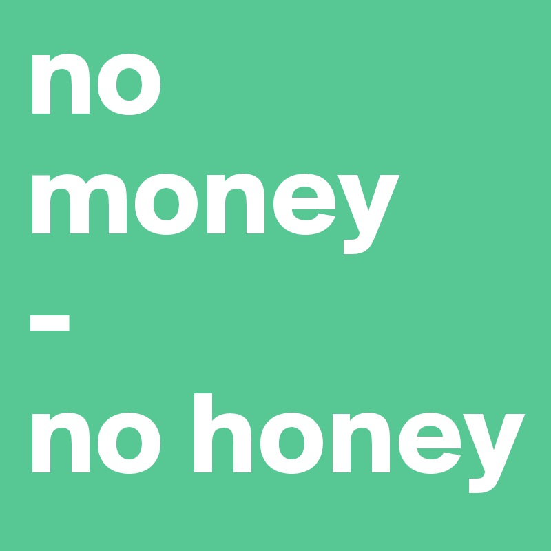 Honey no no money No money
