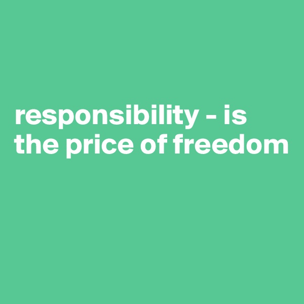 


responsibility - is the price of freedom



