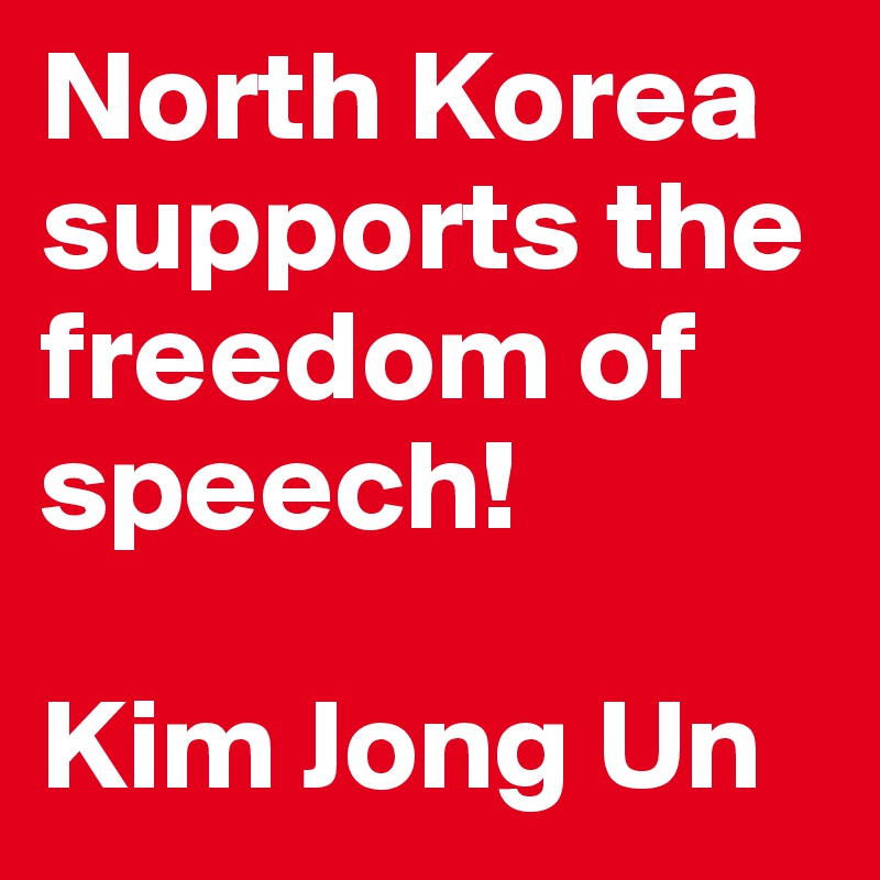 North Korea supports the freedom of speech! 

Kim Jong Un
