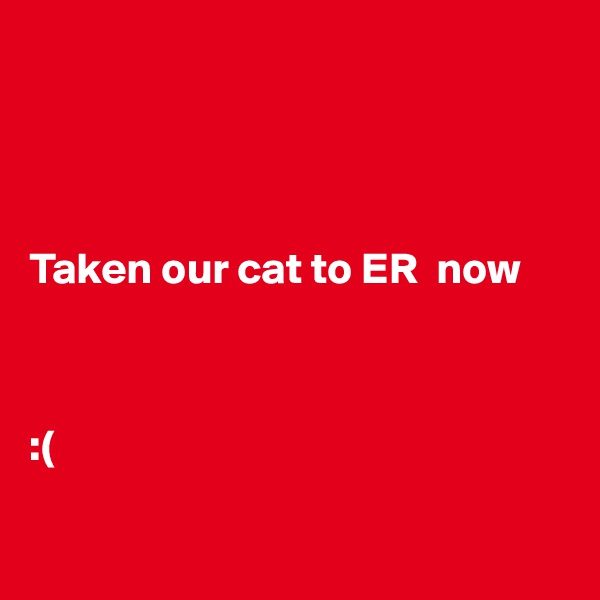 




Taken our cat to ER  now 



:( 

