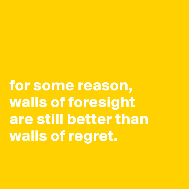 



for some reason,
walls of foresight
are still better than walls of regret.

