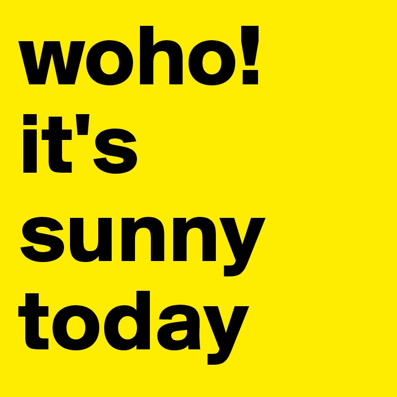 woho! it's sunny today 