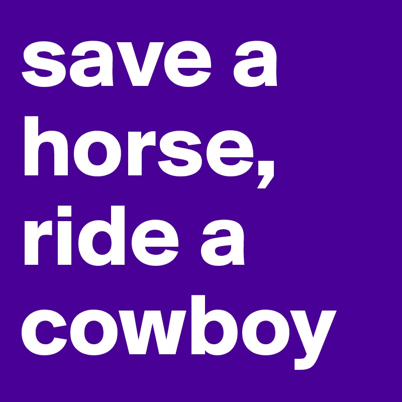 save a horse, ride a cowboy