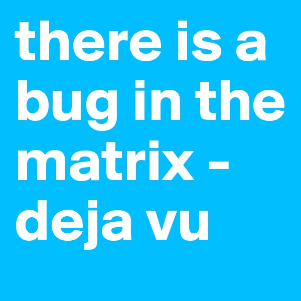 there is a bug in the matrix - deja vu