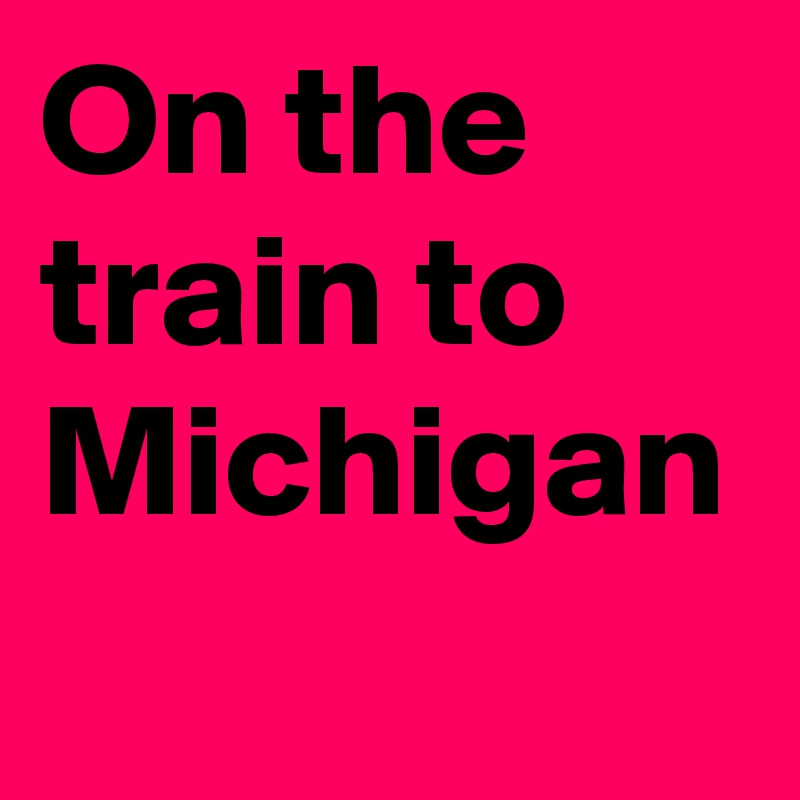 On the train to Michigan