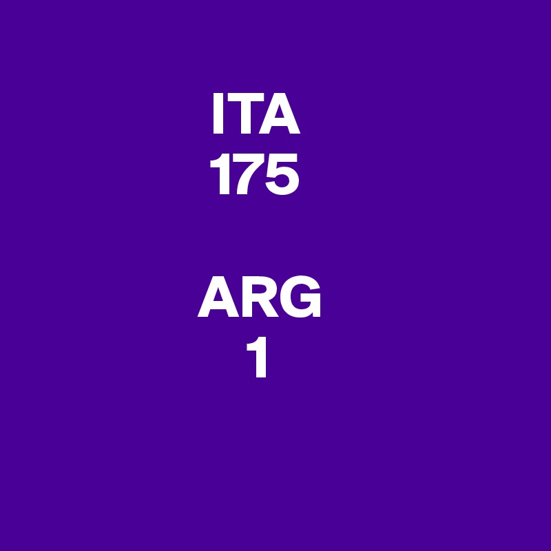 
               ITA
               175

              ARG
                  1

