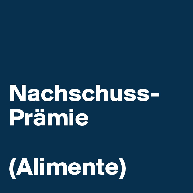 


Nachschuss-Prämie

(Alimente)