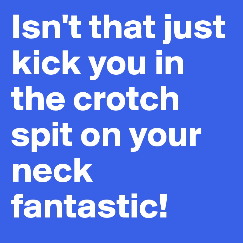 Isn't that just kick you in the crotch spit on your neck fantastic!