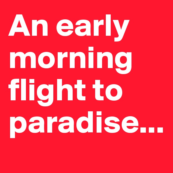 An early morning flight to paradise...