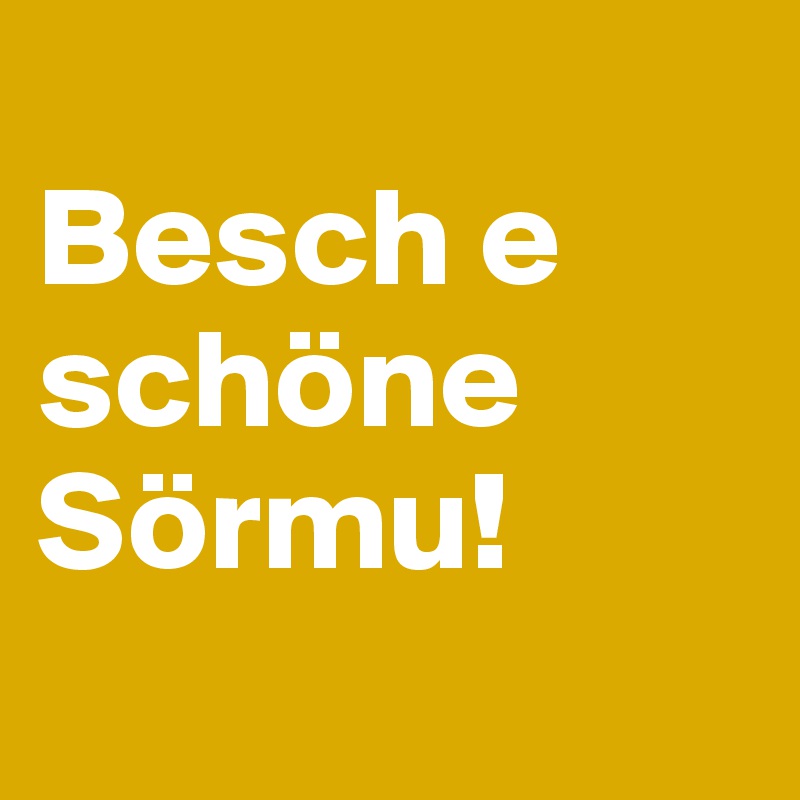 
Besch e schöne Sörmu!
