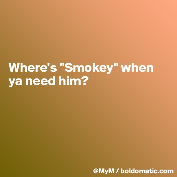 



Where's "Smokey" when ya need him?





