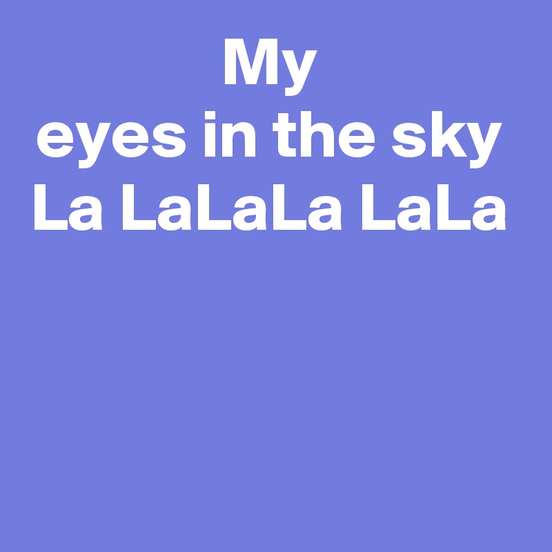My
eyes in the sky
La LaLaLa LaLa


