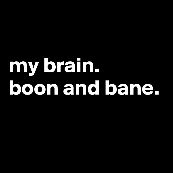 

my brain.
boon and bane.

