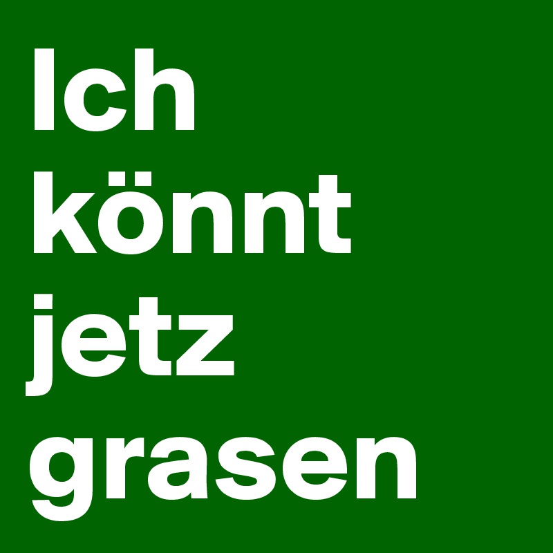 Ich könnt jetz grasen