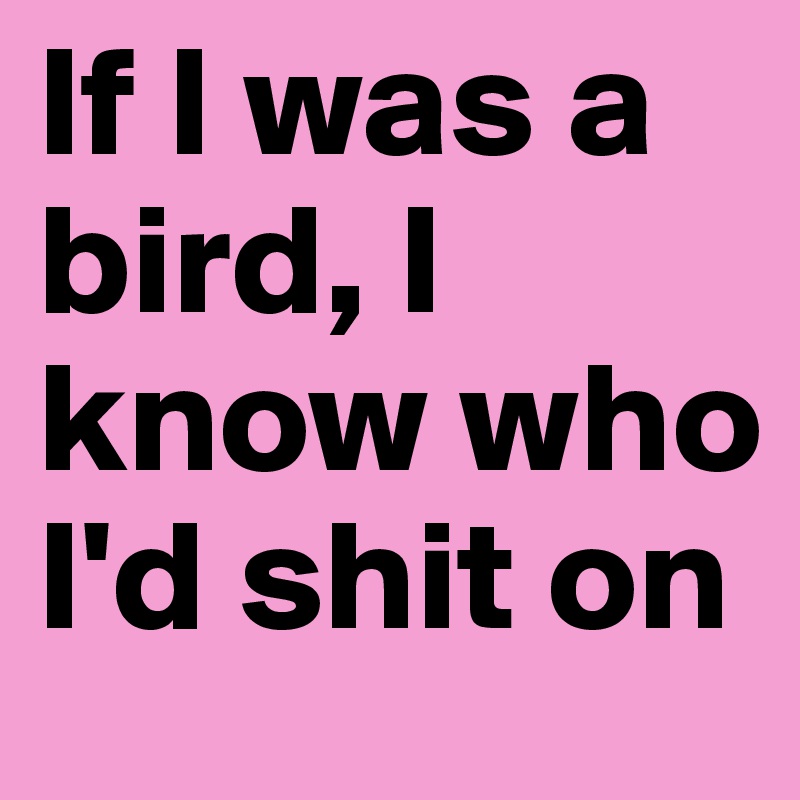 If I was a bird, I know who I'd shit on