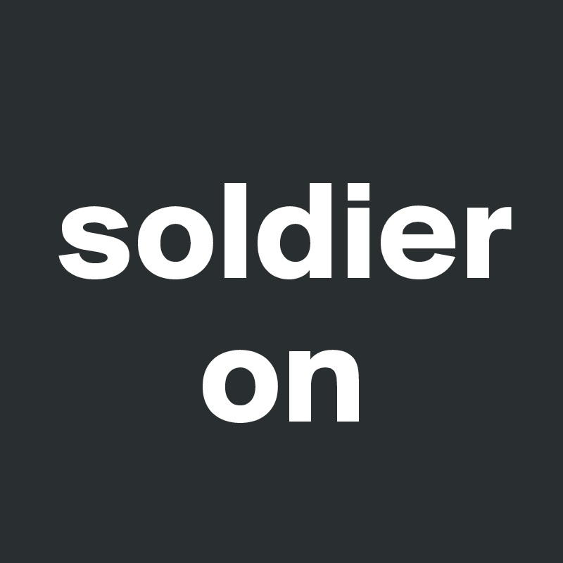
 soldier
      on
