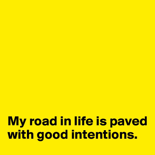 







My road in life is paved with good intentions. 