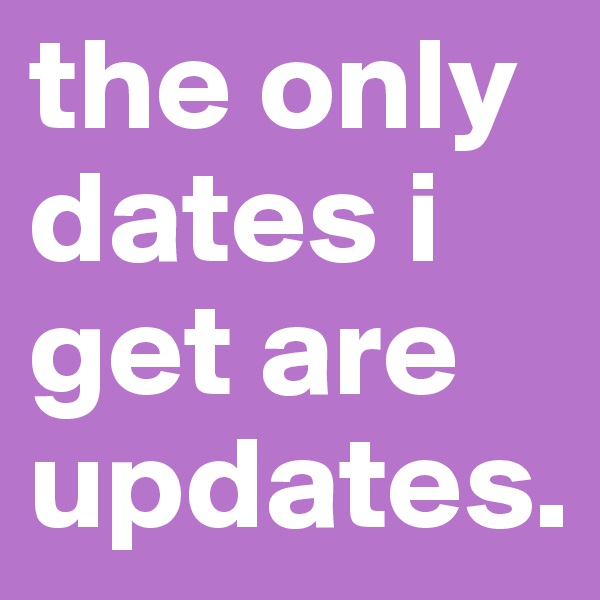 the only dates i get are updates.