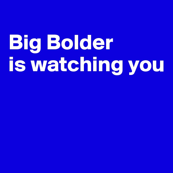 
Big Bolder
is watching you


