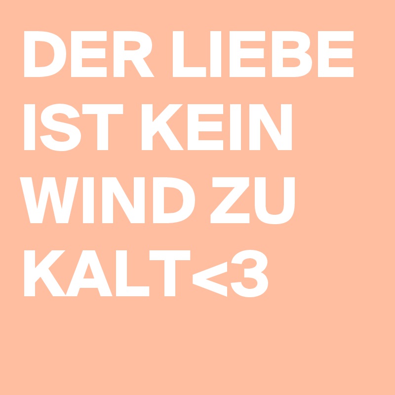 DER LIEBE IST KEIN WIND ZU KALT<3