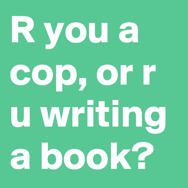 R you a cop, or r u writing a book?