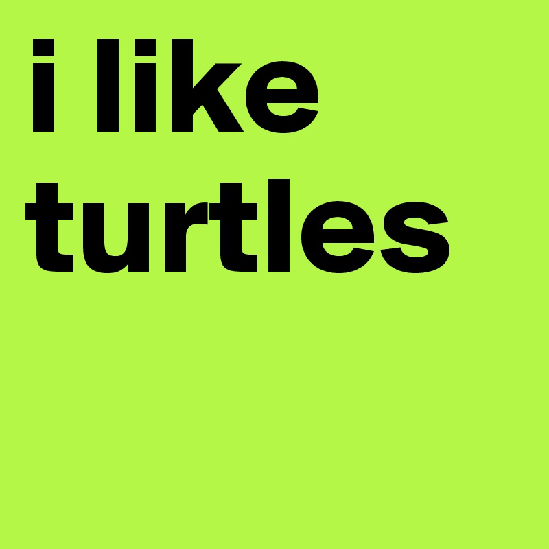 i like turtles