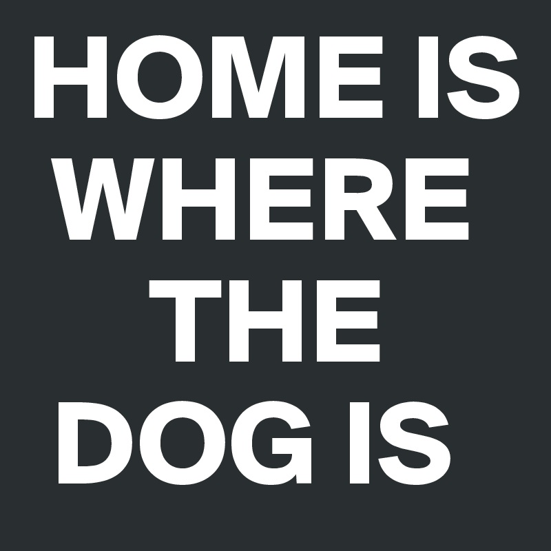 HOME IS 
 WHERE 
     THE 
 DOG IS 