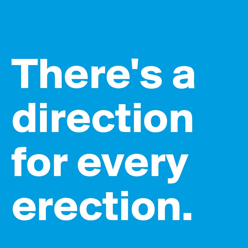 
There's a direction for every erection.