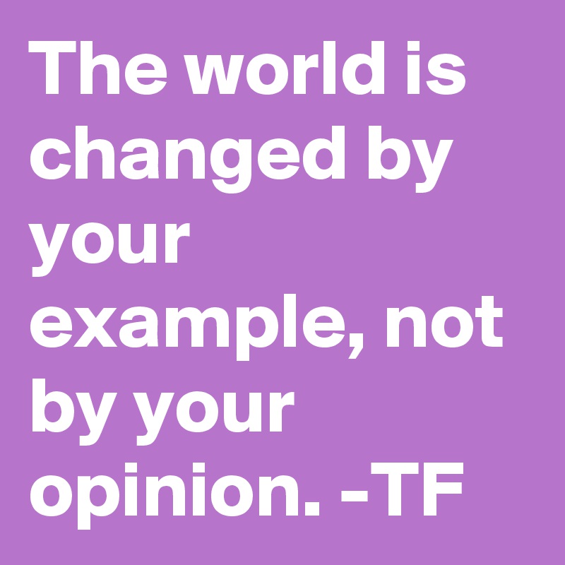 The World Is Changed By Your Example Not By Your Opinion Tf Post By Wasser9 On Boldomatic