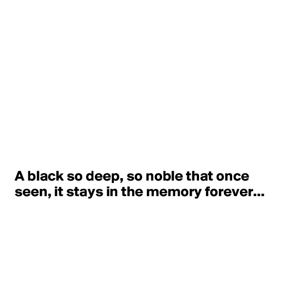 









A black so deep, so noble that once seen, it stays in the memory forever...




