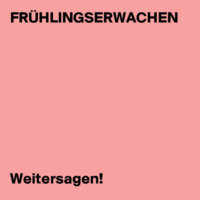 FRÜHLINGSERWACHEN









Weitersagen! 