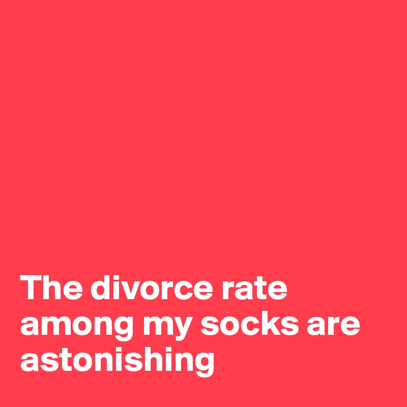 






The divorce rate among my socks are astonishing
