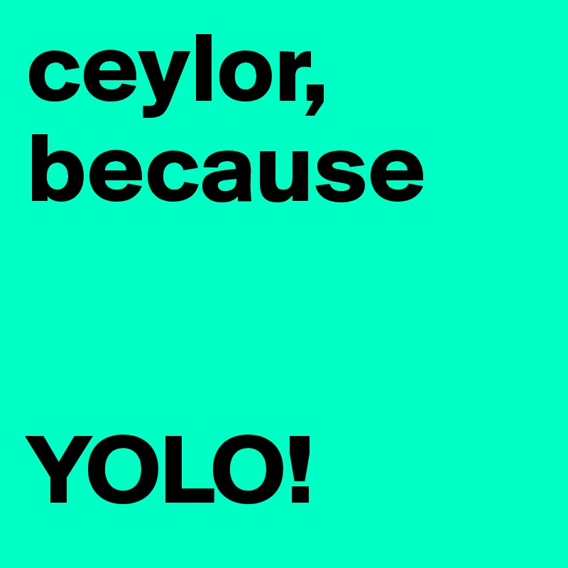 ceylor, because

 
YOLO! 